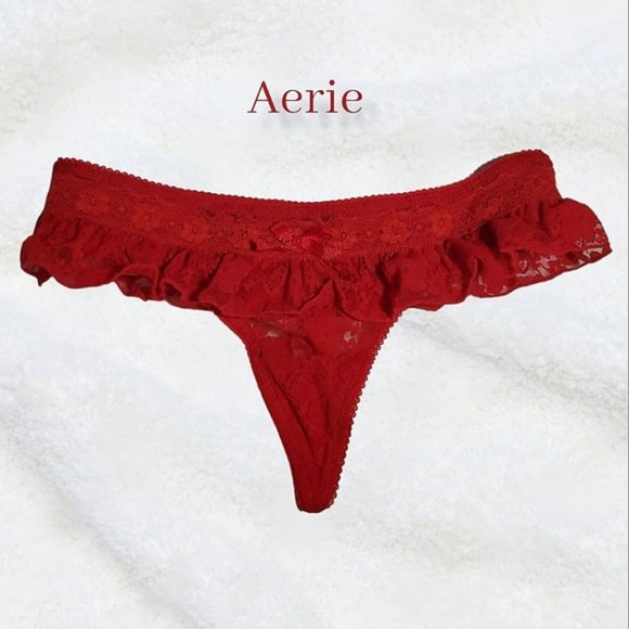 Aerie Flutter Lace Lengerie Thongs- XS - Picture 2 of 10